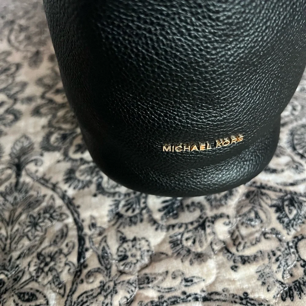 Michael Kors Black Hobo Bag with Gold Accent - Picture 4 of 8